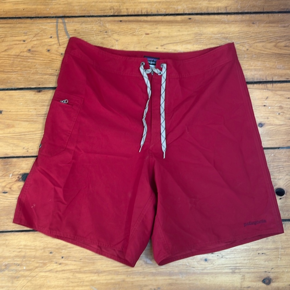 Never Worn - Men’s Patagonia board shorts. Size 36. Color: Carmine Red